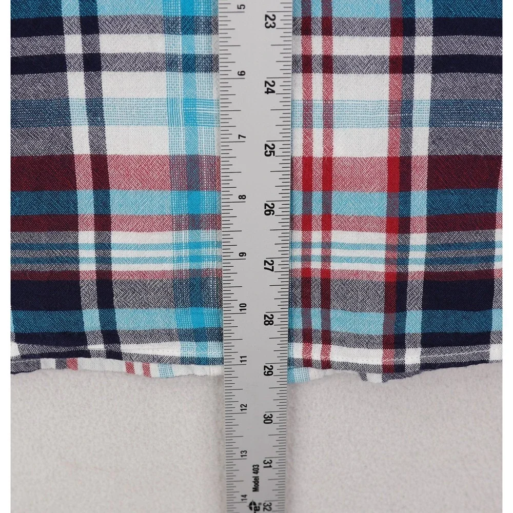 True Religion LS Utility Shirt Mens Large Multicolor Plaid Western Cotton